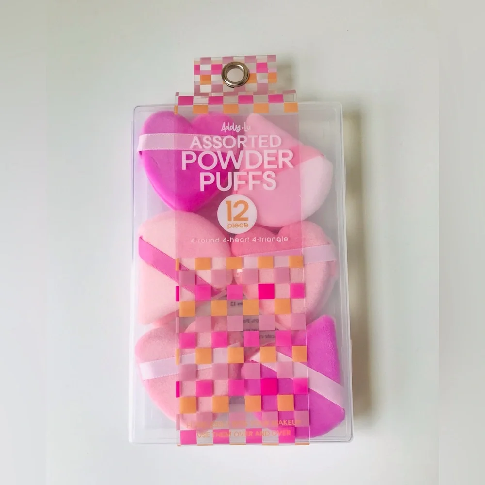 Addy-Lu Assorted Powder Puff Makeup Sponges, 12 Piece Set, NWT